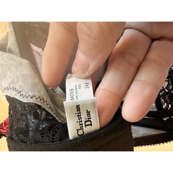 Vintage Christian Dior Bustier Floral Print Strapless Balconette Bra Size 34B - Picture 6 of 7